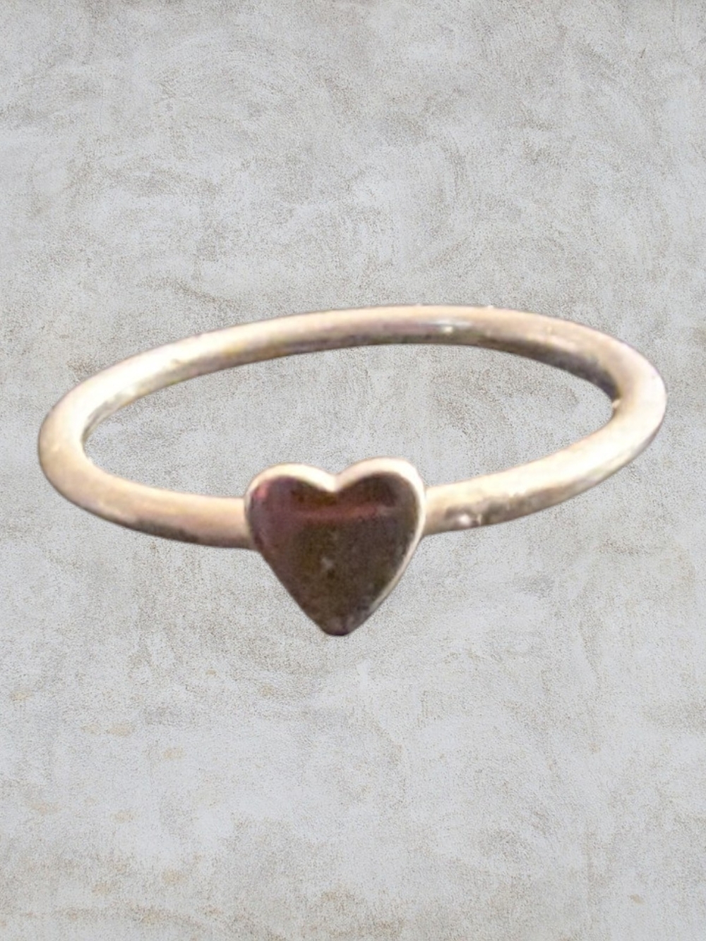Stacker Ring Heart in Silver Handmade Size 6 1/2